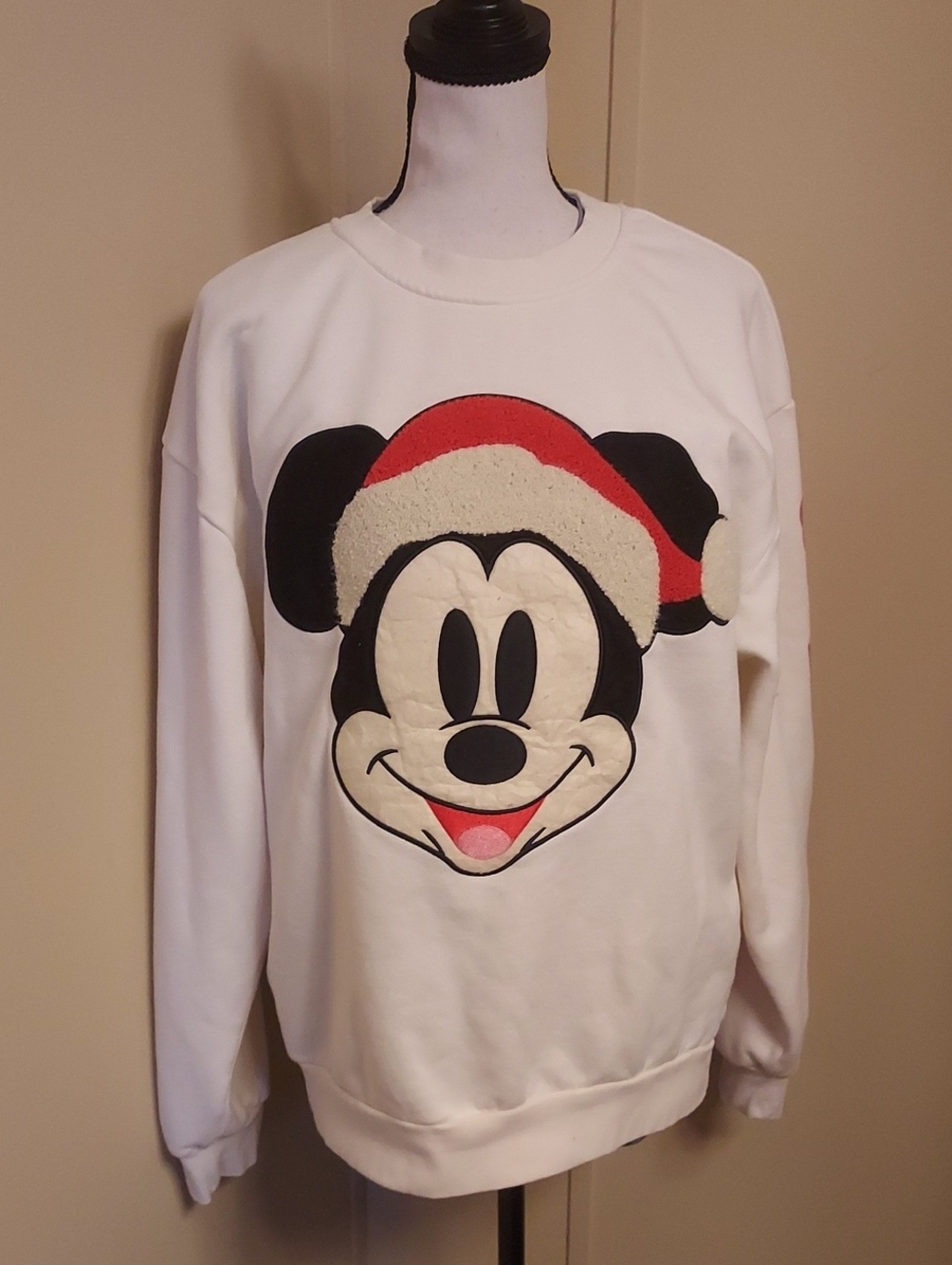 Disney Cream Crewneck Sweatshirt with Castle Logo Tag
